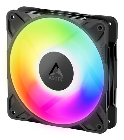 ARCTIC P12 Pro ARGB 12cm PWM Case Fan w/ Cable Splitter, Fluid Dynamic Bearing, 600-3000 RPM, Black