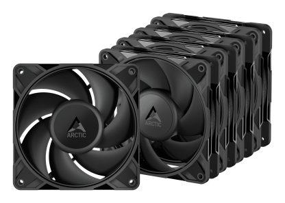 ARCTIC P12 Pro PST 12cm PWM Case Fans w/ Cable Splitters (5 Pack), Fluid Dynamic Bearing, 600-3000 RPM, Black