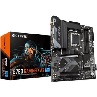 GIGABYTE B760 GAMING X AX Motherboard - Supports Intel Core 14th Gen CPUs, 8+1+1 Phases Digital VRM, up to 7600MHz DDR5 (OC), 3xPCIe 4.0 M.2, Wi-Fi 6E, 2.5GbE LAN, USB 3.2 Gen 2