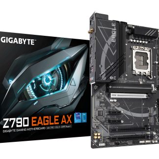 Gigabyte Z790 EAGLE AX Intel 1700 Socket Motherboard, ATX, 4x DDR5 Slots, 3x M.2 Sockets, 2x USB-C Port, Fitted I/O Shield, 2.5GbE LAN, Wi-Fi 6E, 1x DisplayPort / 1x HDMI Port