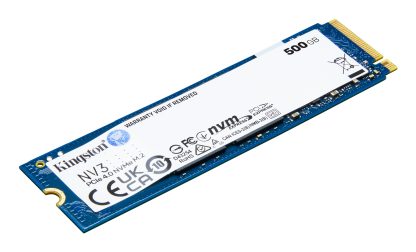 Kingston NV3 (SNV3S/500G) 500GB NVMe SSD, M.2 Interface, PCIe Gen4, 2280, Read 6000 MB/s, Write 2200 MB/s, 3 Year Warranty