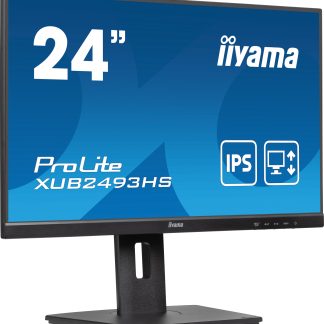 iiyama PROLITE XUB2493HS-B6 24 inch IPS Monitor, Full HD, 0.5ms, HDMI, DisplayPort, Freesync, 100Hz, Speakers, Black, Internal PSU, VESA, Height Adjustable, Pivot