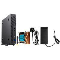 CiT LT100 1 Litre USB3.0 Ultra-Thin Mini-ITX Computer Case With 120W Laptop Adpater CPU Cooler  WIFI Antenna 5cm Included