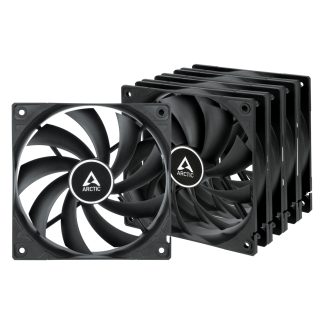 ARCTIC F12 Low Noise 120mm Case Fans (5 Pack), Black, 9 Blades, Fluid Dynamic, 1350 RPM, Value Pack
