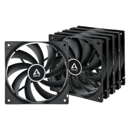 ARCTIC F12 Low Noise 120mm Case Fans (5 Pack), Black, 9 Blades, Fluid Dynamic, 1350 RPM, Value Pack
