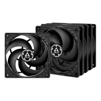 ARCTIC P12 120mm Pressure Optimised PWM PST Case Fans w/ Cable Splitter (5 Pack), Black, Fluid Dynamic, 200-1800 RPM, Value Pack