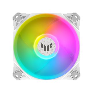 Asus TUF Gaming TF120 ARGB 120mm PWM Case Fan, Fluid Dynamic Bearing, Double-layer LED Array, Up to 1900 RPM, White Edition