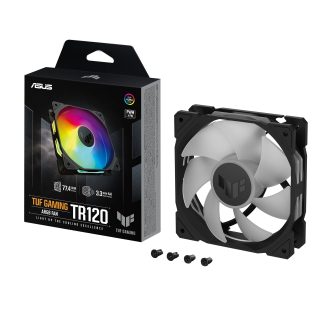 Asus TUF Gaming TR120 ARGB 120mm PWM Case Fan (Single), Hydraulic  Bearing, 28mm Frame, Double-layer LED Matrix Design, 2000 RPM, Black