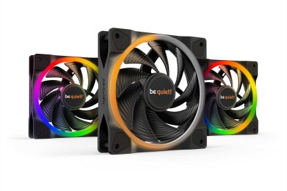Be Quiet! (BL077) Light Wings 120mm PWM ARGB High Speed Case Fans (3 Pack), Rifle Bearing, 18 LEDs, Front & Rear Lighting, Up to 2500 RPM, ARGB Hub included