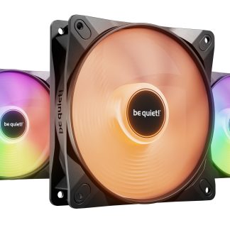 Be Quiet! (BL124) Light Wings LX 120mm PWM High-Speed ARGB Case Fans (3 Pack), Rifle Bearing, Impeller w/ 16 LEDs, Daisy-Chain, Up to 2100 RPM, Black