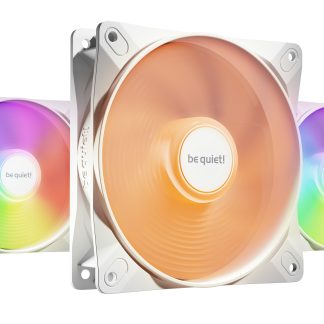 Be Quiet! (BL125) Light Wings LX 120mm PWM High-Speed ARGB Case Fans (3 Pack), Rifle Bearing, Impeller w/ 16 LEDs, Daisy-Chain, Up to 2100 RPM, White