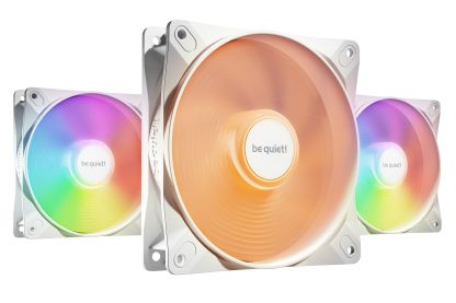 Be Quiet! (BL125) Light Wings LX 120mm PWM High-Speed ARGB Case Fans (3 Pack), Rifle Bearing, Impeller w/ 16 LEDs, Daisy-Chain, Up to 2100 RPM, White