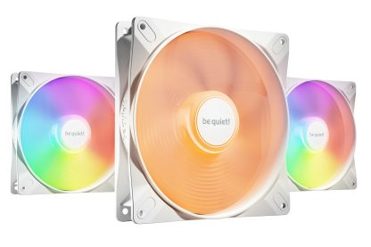 Be Quiet! (BL128) Light Wings LX 140mm PWM ARGB Case Fans (3 Pack), Rifle Bearing, Impeller w/ 16 LEDs, Daisy-Chain, Up to 1200 RPM, White