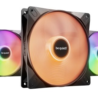 Be Quiet! (BL130) Light Wings LX 140mm PWM High-Speed ARGB Case Fans (3 Pack), Rifle Bearing, Impeller w/ 16 LEDs, Daisy-Chain, Up to 1800 RPM, Black