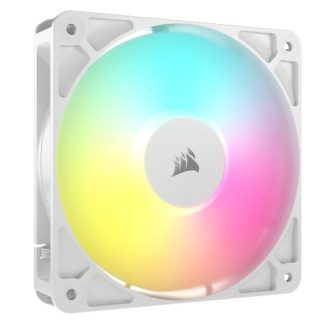 Corsair RS120 ARGB PWM 120mm Case Fan, Magnetic Dome Bearing, Daisy-Chain 4-Pin, 2100 RPM, AirGuide Tech, White