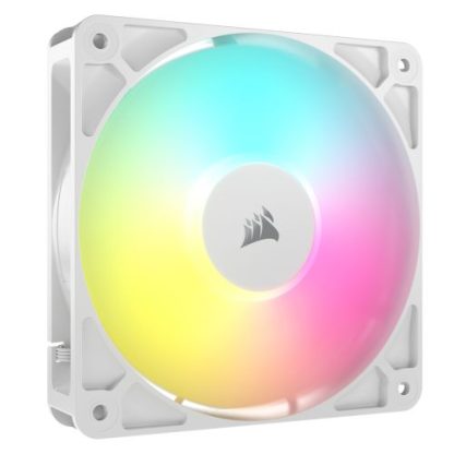 Corsair RS120 ARGB PWM 120mm Case Fan, Magnetic Dome Bearing, Daisy-Chain 4-Pin, 2100 RPM, AirGuide Tech, White