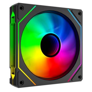 Vida Infinity02 120mm ARGB PWM Case Fan, Hydraulic Bearing, Infinity Mirror Effect on Centre & Sides, 800-1800 RPM, Black