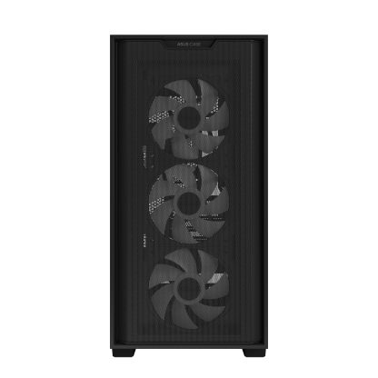 Asus A21 Plus ARGB Gaming Case w/ Glass Window, Micro ATX, 4x ARGB Fans, 380mm GPU & 360mm Radiator Support, Asus BTF Compatible, Black