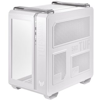 Asus TUF Gaming GT502 Plus Case w/ Front & Side Glass Windows, ATX, Dual Chamber, Modular Design, 4x ARGB Fans & Lighting Hub, USB-C, Carry Handles, White