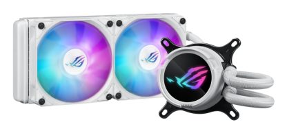 Asus ROG STRIX LC III 240 ARGB White Liquid CPU Cooler, 240mm, 7th Gen v2 Asetek Pump, ARGB Fans, Rotatable Water Block