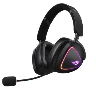 Asus ROG DELTA II Tri-Mode Wireless Gaming Headset, 2.4GHz/Btooth/3.5mm Jack, 50mm Titanium Drivers, DualFlow Audio, 110-Hour Battery, RGB