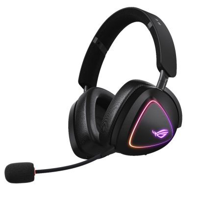 Asus ROG DELTA II Tri-Mode Wireless Gaming Headset, 2.4GHz/Btooth/3.5mm Jack, 50mm Titanium Drivers, DualFlow Audio, 110-Hour Battery, RGB