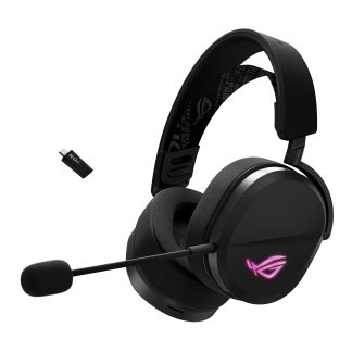 Asus ROG Pelta Tri-Mode RGB Wireless Lightweight Gaming Headset, 2.4GHz/Btooth/USB-C, 50mm Titanium Drivers, 10mm Super-Wideband Mic