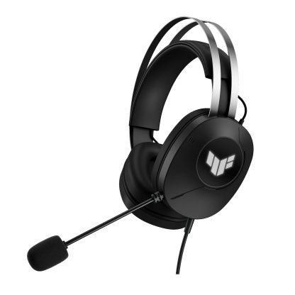 Asus TUF Gaming H1 Gen II Lightweight Gaming Headset, USB-A, Surround Sound, TeamSpeak Mic, Built-in Lighting, Black