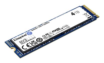 Kingston 4TB NV3 M.2 NVMe Gen4 SSD, M.2 2280, PCIe4, R/W  6000/5000 MB/s