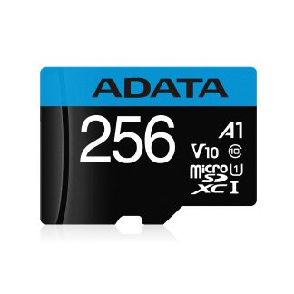ADATA 256GB Premier MicroSDXC Card with SD Adapter, UHS-I Class 10, A1 App Performance, 85MB/s