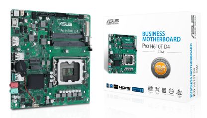 Asus PRO H610T D4-CSM - Corporate Stable Model, Intel H610, 1700, Thin Mini ITX, 2 DDR4 SO-DIMM, HDMI, DP, LVDS, 19v DC in, 1x M.2
