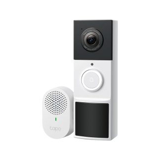 TP-LINK (TAPO D210) Smart Battery 2K 3MP Video Doorbell Camera w/ Chime, 6-Month Battery, Night Vision, AI Detection & Notification
