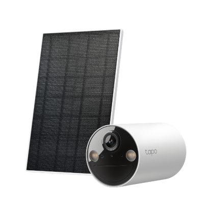 TP-LINK (TAPO C410 KIT) Smart Battery-Powered 2K Outdoor Security Camera & Solar Panel, 6400mAh Battery, Colour Night Vision, AI Detection, Alarms, 2-Way Audio, No Hub Required