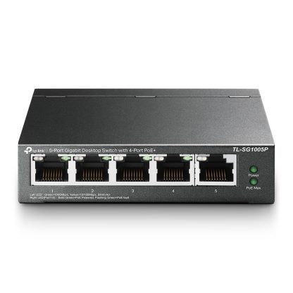 TP-LINK  (TL-SG1005P) 5-Port Gigabit Unmanaged Desktop Switch, 4 Port PoE+, Steel Case