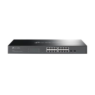 TP-LINK (SG2218) JetStream 16-Port Gigabit Smart Switch with 2 SFP Slots, L2/L3/L4 QoS, Fanless, Rackmountable