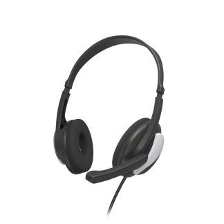 Hama (HS-P100 V2) Ultra-lightweight Headset, 3.5mm Jack, Y-adapter, Padded Ear Pads, Inline Controls
