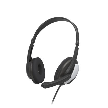 Hama (HS-P100 V2) Ultra-lightweight Headset, 3.5mm Jack, Y-adapter, Padded Ear Pads, Inline Controls