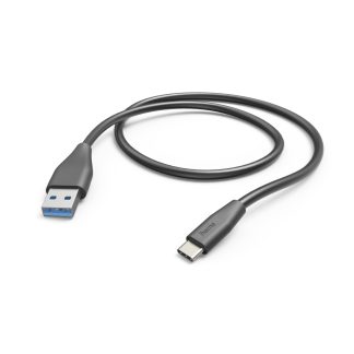 Hama USB-A to USB-C Quick Charging Cable, USB 2.0, 1.5 Metre, Black