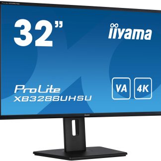 iiyama PROLITE XB3288UHSU-B5 32 Inch 4K Monitor, IPS, 3ms, 60hz, FreeSync, HDMIx2, Display Port, USB Hub, PIP, Speakers, Int PSU, Height Adjustable, VESA