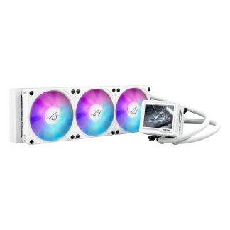Asus ROG Ryujin III 360 ARGB Extreme 360mm Liquid CPU Cooler, 3x Enhanced Magnetic ROG ARGB Fans, Upgraded Customisable 3.5" LCD Display, White