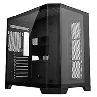 CiT DS360 Black ATX Gaming Case With Dual Chamber Panoramic Tempered Glass With 6 Port PWM Hub