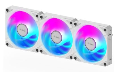 Gigabyte AORUS EZ Chain Fan 120 Ice 120mm ARGB Fans with Easy Daisy-Chain Setup 3-Pack White