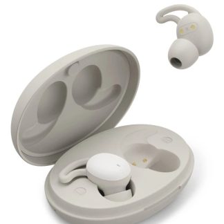 Hama (Spirit Calm) Bluetooth Earbuds with Mic, Ear Hooks, True Wireless, Touch Control, Voice Control, Charging Case, White/Grey