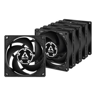 ARCTIC P8 80mm Pressure Optimised PWM PST Case Fan w/ Cable Splitter (5 Pack), Black, Fluid Dynamic, 200-3000 RPM, Value Pack