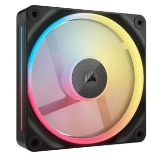 Corsair iCUE LINK LX120-R 120mm PWM Reverse Blade RGB Case Fan, 18 RGB LEDs, Magnetic Dome Bearing, 2400 RPM, Black, Single Fan Expansion Kit
