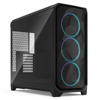 Fractal Design Meshify 3 XL (Black RGB TG Light) Case w/ Light Tint Window, E-ATX, Mesh Front, 3x RGB Fans, USB-C 20Gbps