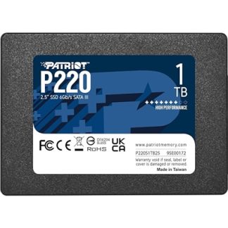 Patriot P220 (P220S1TB25) 1TB 2.5 Inch SSD, Sata 3 Interface, Read 520MB/s, Write 430MB/s, 3 Year Warranty