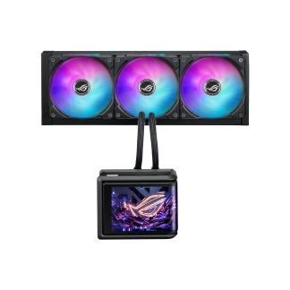 Asus ROG Ryuo IV SLC 360 ARGB Liquid CPU Cooler, Movable 6.67" Curved AMOLED Display, Shortened Tubing, Daisy-Chained ARGB Fans