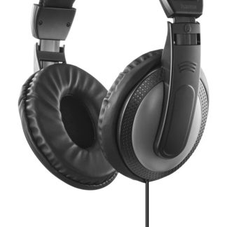 Hama (Shell II) Headphones, 3.5mm Jack (6.35mm Adapter), 40mm Drivers, 2m Cable, Padded Headband, Black/Dark Grey