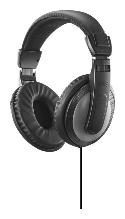 Hama (ShellTV II) Headphones, 3.5mm Jack (6.35mm Adapter), 40mm Drivers, 6m Cable, Padded Headband, Black/Dark Grey